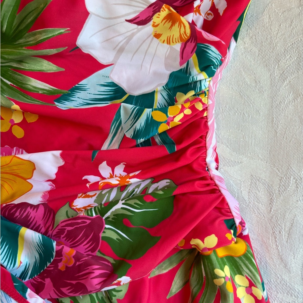 Jantzen Pink Tropical Floral Swimdress - Picture 6 of 11